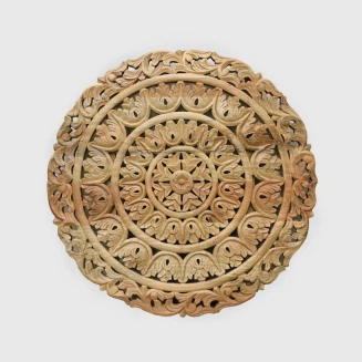Panel Rzeźbiony Mandala 90 cm Mango Naturalne | Meble Indyjskie