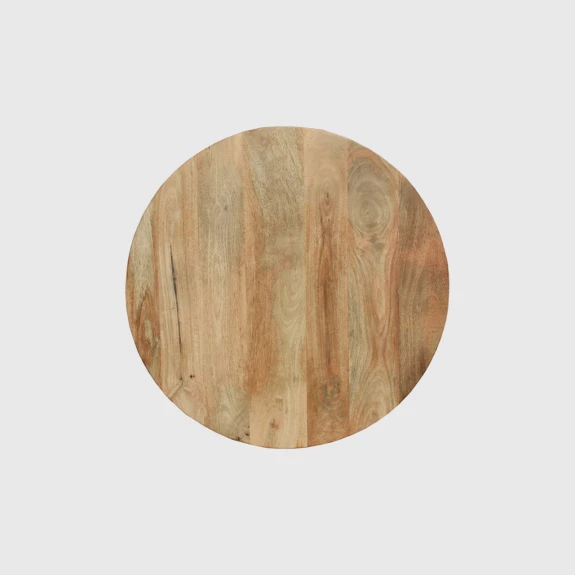 blat drewniany do stołu okrągły 70cm lite drewno mango widok z góry naturalne słoje