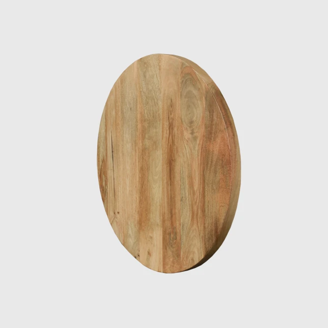 blat do stołu do kawiarni okrągły grubość 4cm lite drewno lakierowane pod skosem
