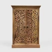 komoda rzeźbiona mandala 80x45x115 cm na wprost rzemieślnicze meble orientalne wykończenie lakierem orzechowym