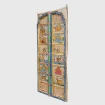 stary panel dekoracyjny ścienny z drzwi tekowych indian summer wielobarwne malowidła skos z prawej strony