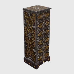 Meble Orientalne | Szafka Ręcznie Malowana Mango 6 Szuflad 94cm