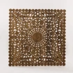 meble orientalne panel drewniany zagłówek 150x150 cm z drewna mango rzeźba na ścianę duża rozeta na wprost