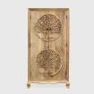 szafa rzeźbiona natural tree 90x45x180 cm na wprost zamknięte drzwi z dwoma okrągłymi motywami drzewa życia