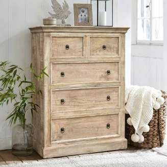 Meble Rustykalne | Komoda Drewniana Milford Mango Postarzana 120 cm