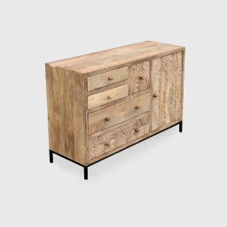 Meble Drewniane | Komoda Boho Skandynawska Snowflake Mango 120 cm