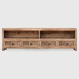 Meble Drewniane | Szafka RTV Orientalna Shanti Mango 4 Szuflady 200cm