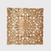 dekoracja drewniana na ścianę panel rzeźbiony 90x90 cm boho loco z litego mango naturalny odcień front