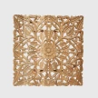 dekoracja drewniana na ścianę panel rzeźbiony 90x90 cm boho loco z litego mango naturalny odcień front