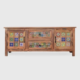 Meble Boho | Szafka RTV Nomada Lite Drewno  Kafelki 150 cm