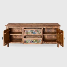 Meble Boho | Szafka RTV Nomada Lite Drewno  Kafelki 150 cm