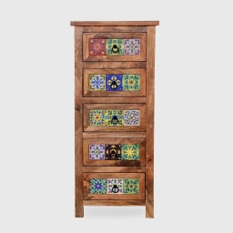 Meble Boho | Komoda Słupek Nomada Mango Kafelki 53 cm