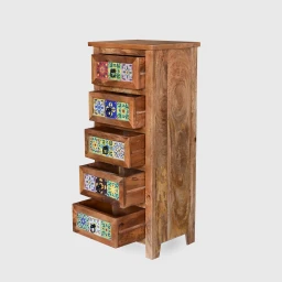 Meble Boho | Komoda Słupek Nomada Mango Kafelki 53 cm