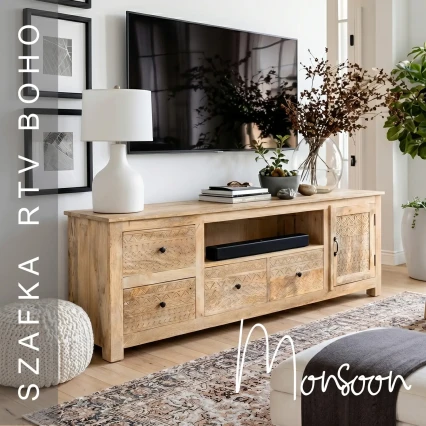 Meble Boho | Szafka RTV Indyjska Monsoon Mango 175 cm