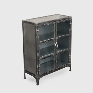Mała Przeszklona Loftowa Witryna Metalowa 70 cm | Meble Industrialne