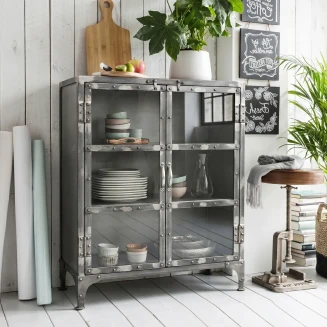 Mała Przeszklona Loftowa Witryna Metalowa 70 cm | Meble Industrialne