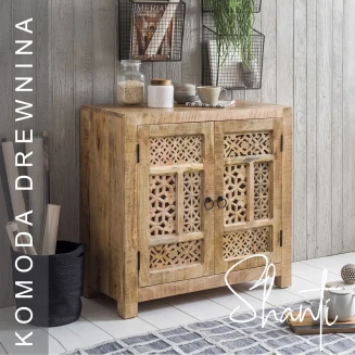 Meble Drewniane | Komoda Indyjska Shanti Mango Naturalna 75 cm