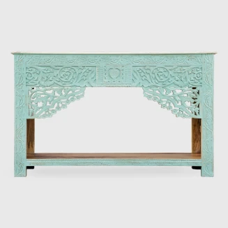 Meble Orientalne | Konsola Indyjska Rzeźbiona Boho 150 cm
