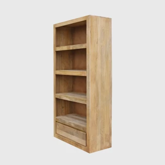 nowoczesna biblioteczka prawy profil boczny pod katem meble drewniane