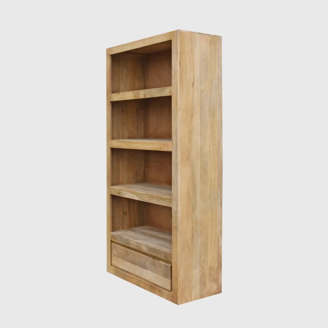 nowoczesna biblioteczka prawy profil boczny pod katem meble drewniane