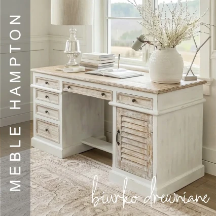 Biurko Drewniane Żaluzje 160x60 Drewno Mango | Meble Hampton