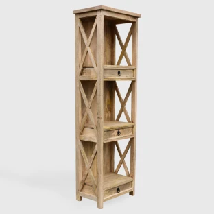Meble Rustykalne | Mała Biblioteczka Drewniana Cross 180 cm