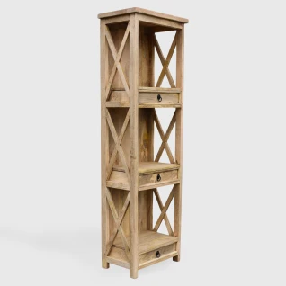 Meble Rustykalne | Mała Biblioteczka Drewniana Cross 180 cm