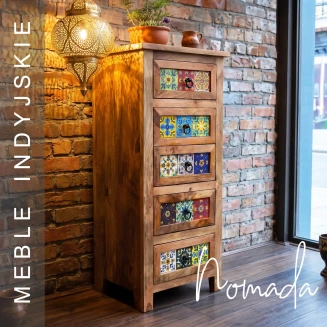 Meble Boho | Komoda Słupek Nomada Mango Kafelki 53 cm