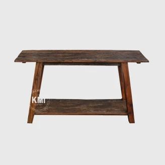 konsola loftowa Driftwood ze starego drewna 140 cm widok frontowy