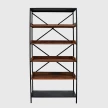 biblioteczka loftowa Warehouse teak i metal 190 cm widok frontowy