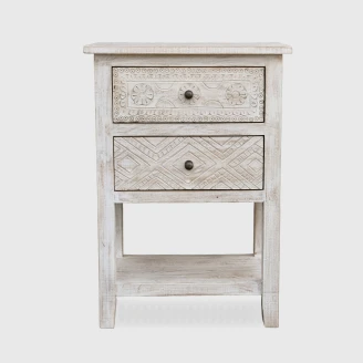 drewniana szafka bielona profil pod kątem wosk do drewna efekt shabby chic