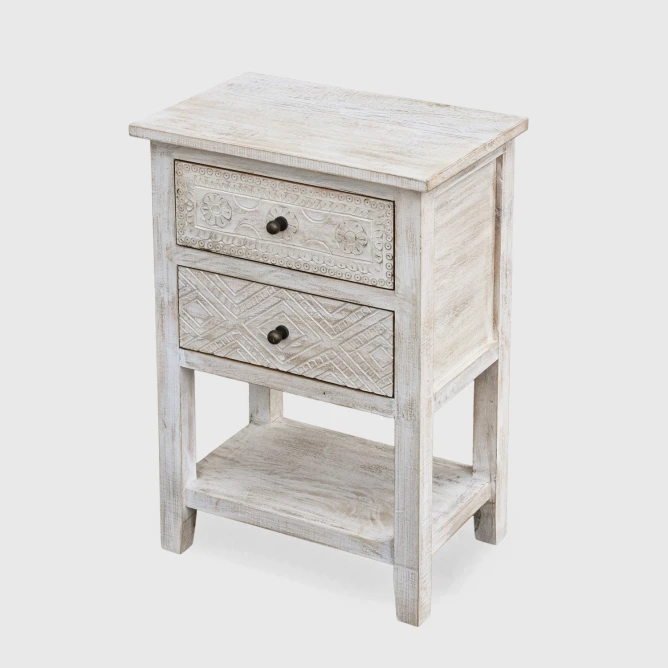 drewniana szafka bielona profil pod kątem wosk do drewna efekt shabby chic