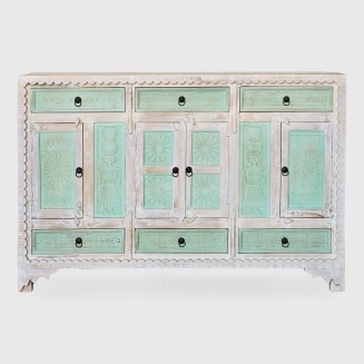 Orientalna Komoda Indyjska Rzeźbiona Lite Drewno 160 cm