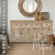 meble rustykalne komoda drewniana milford 180cm jasny brąz styl rustykalny w salonie