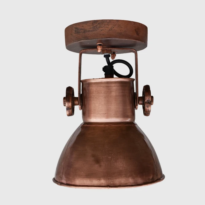 metalowa lampa loftowa copper w pozycji do montazu sufitowego