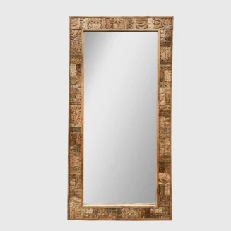 Rzeźbione Lustro Drewniane Yasmin 150x75 cm