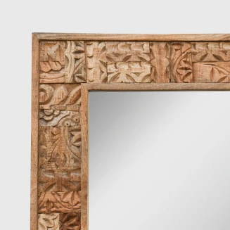 Rzeźbione Lustro Drewniane Yasmin 150x75 cm