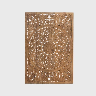 Rzeźbiony Panel Drewniany Indyjski Jasny Orzech 60x90 cm