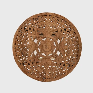 Okrągły Panel Drewniany Indyjski Mango Jasny Orzech 60 cm