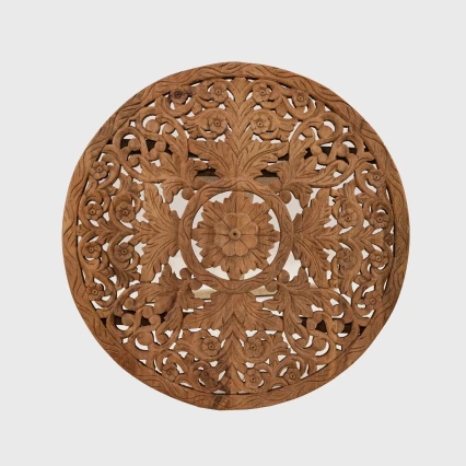 Okrągły Panel Drewniany Indyjski Mango Jasny Orzech 60 cm