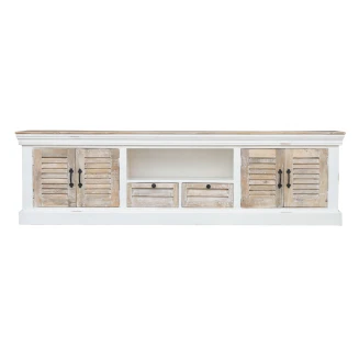 Szafka RTV Drewniana Hampton Bielona 190 cm