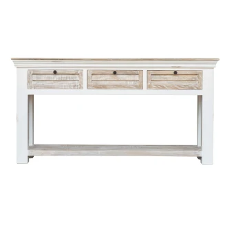 Konsola Hampton Bielona 152 cm Lite Drewno Mango