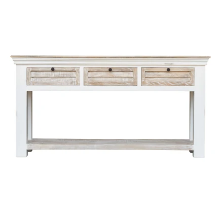 Konsola Hampton Bielona 152 cm Lite Drewno Mango