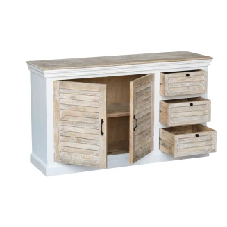 Komoda Hampton Bielona Postarzana 160 cm Lite Drewno