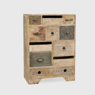 Komoda Loftowa z Szufladami Postarzana 60 cm Lite Drewno