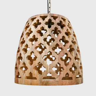 Lampa Sufitowa Drewniana Ażurowa Orientalna 40 cm