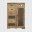 komoda drewniana z drzwiami ze starego drewna driftwood i roznymi uchwytami