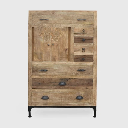 Wysoka Komoda Loftowa Drewnina Driftwood Styl Industrialny