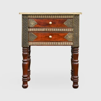 Konsola Orientalna Bindi Drewno Mango Mosiądz 60 cm