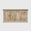meble rustykalne komoda drewniana milford mango 180cm na wprost jasne naturalne drewno